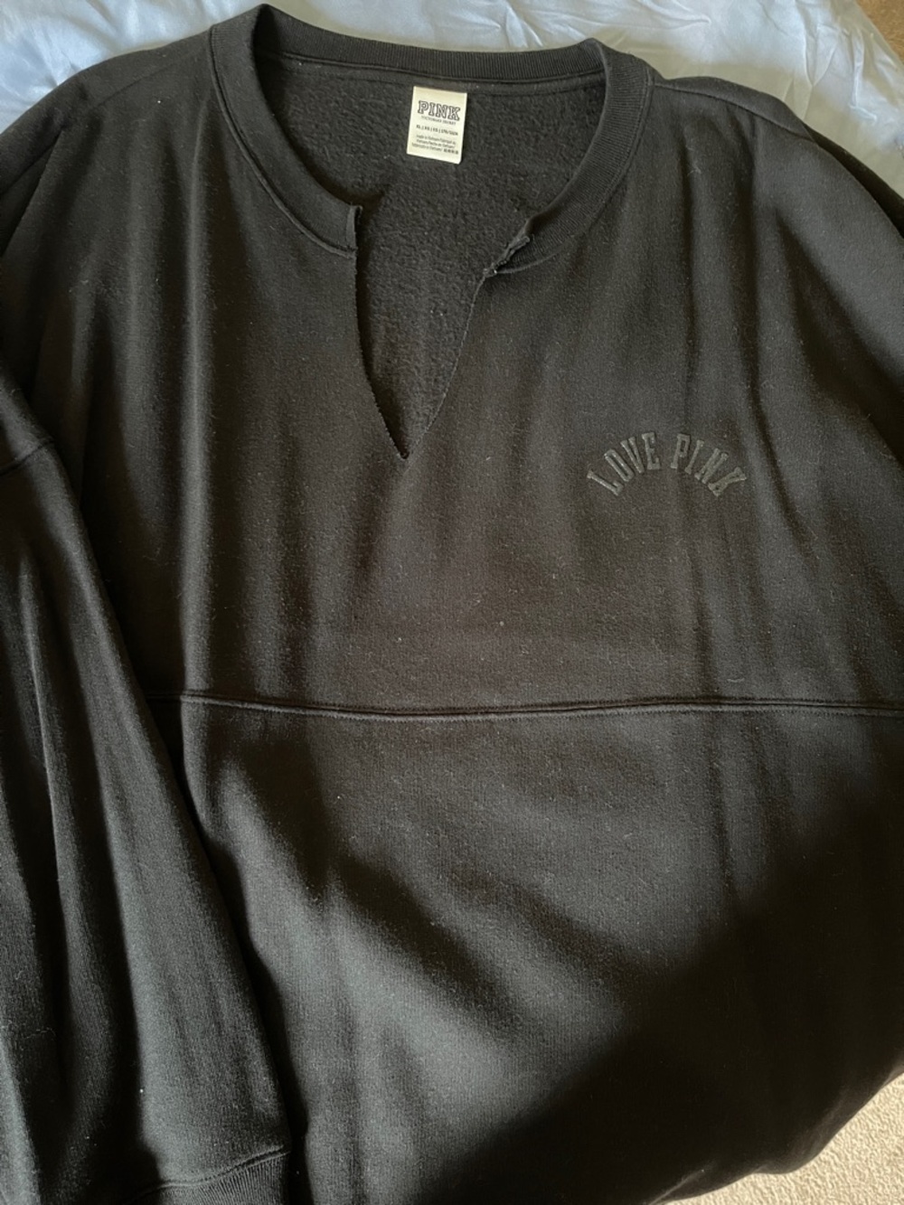 PINK Victoria's Secret Black Pullover Crew Sweatshirt